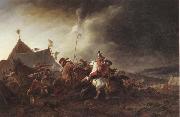 Philips Wouwerman A Detachment of cavalry attacking a camp Germany oil painting reproduction